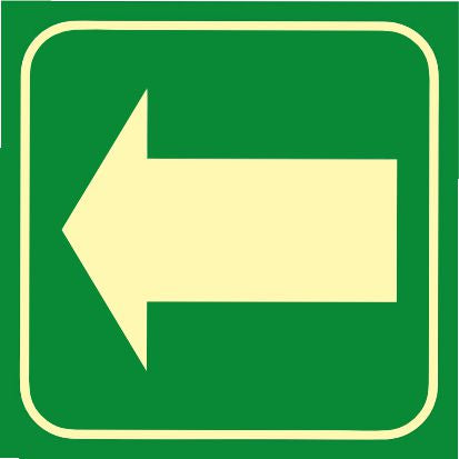 Señalética flecha hacia la Izquierda Fotoluminiscente