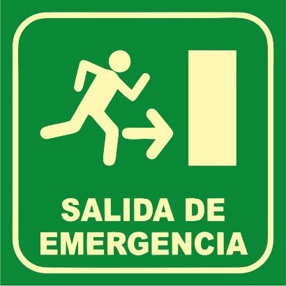 Salida de Emergencia Derecha Fotoluminiscente