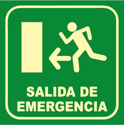 Salida de Emergencia Izquierda Fotoluminiscente