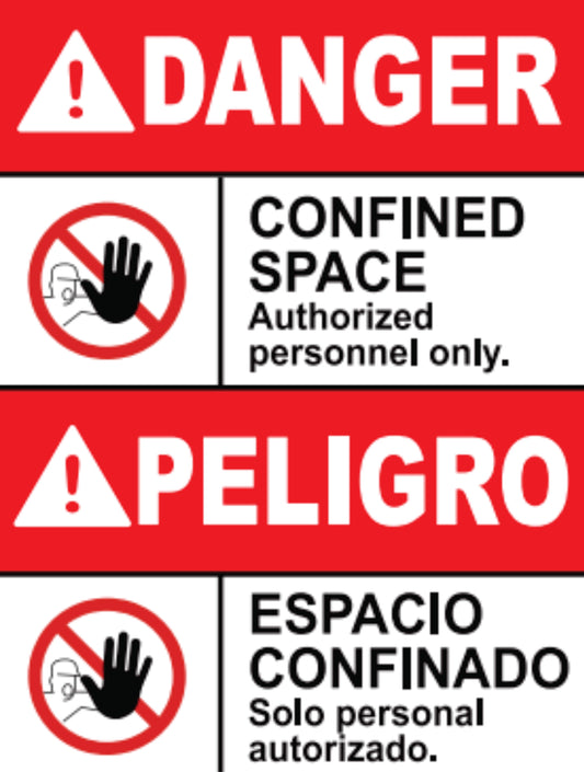 Danger Peligro Espacio Confinado