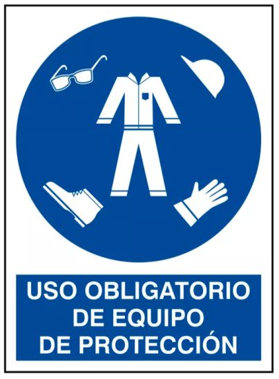 Señalamiento "Uso Obligatorio de Equipo de Protección"