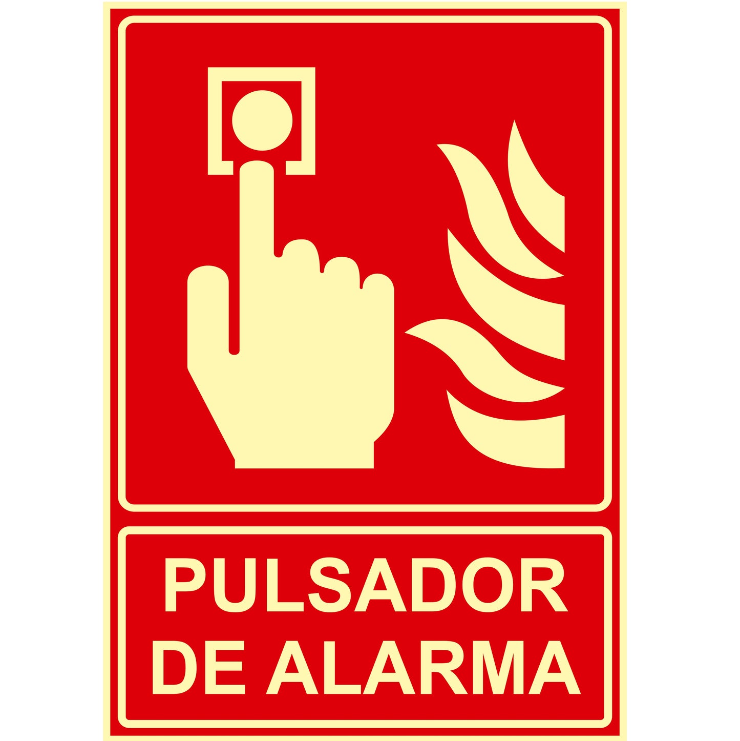 Pulsador de alarma Fotoluminiscente.