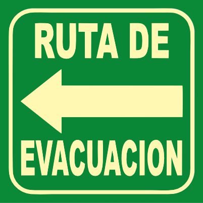 Ruta de evacuación izquierda Fotoluminiscente