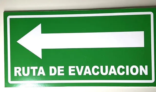 Ruta de Evacuación Izquierda 15x30 cm | Estireno Calibre 30