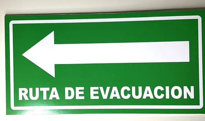Ruta de Evacuación Izquierda 15x30 cm | Estireno Calibre 30