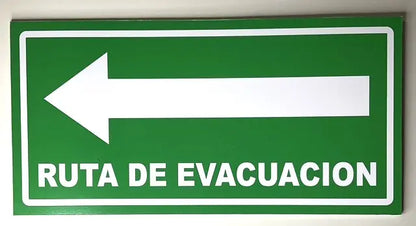 Ruta de Evacuación Izquierda 15x30 cm | Estireno Calibre 30