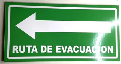 Ruta de Evacuación Izquierda 15x30 cm | Estireno Calibre 30