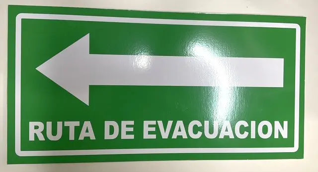 Ruta de Evacuación Izquierda 15x30 cm | Estireno Calibre 30